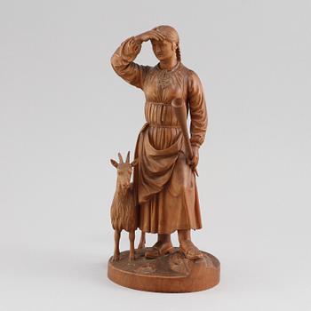SKULPTUR, trä, monogramsignerad O.G och daterad 1860.