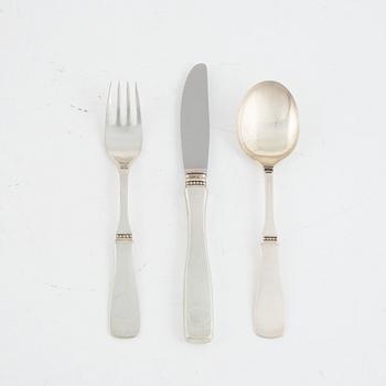 Eric Löfman, bestickuppsättning, 26 delar, silver, "Uppsala"/"Uppsalamodellen", MGAB Lidköping, bl a 1973.