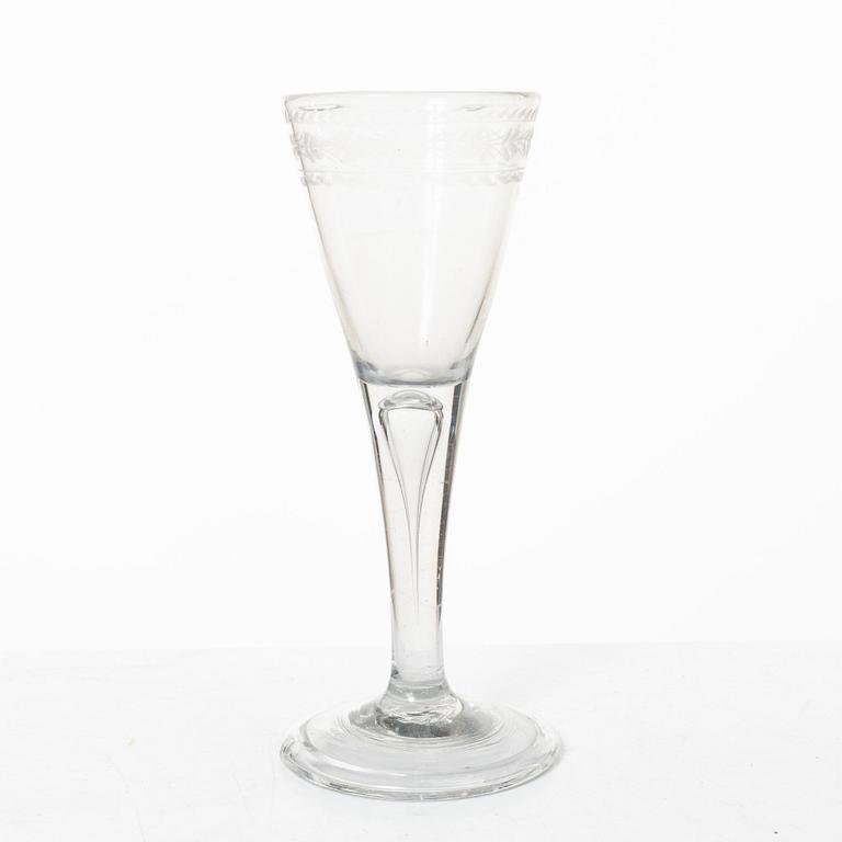 Glas, fyra stycken, Sverige, 1700-tal/tidigt 1800-tal.