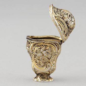 A gilt silver rococo box, Denmark or Norway, second half of the 18th century.