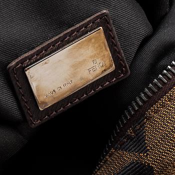 FENDI, Zebra-Printed Jacquard Oyster Bag.