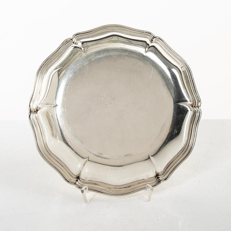 Two silver dishes and a bowl, silver, including with mark of A Michelsen, Denmark 1929.