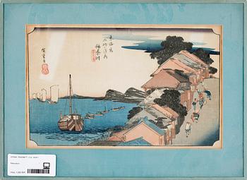 ANDO HIROSHIGE, efter. Träsnitt. 2 st.