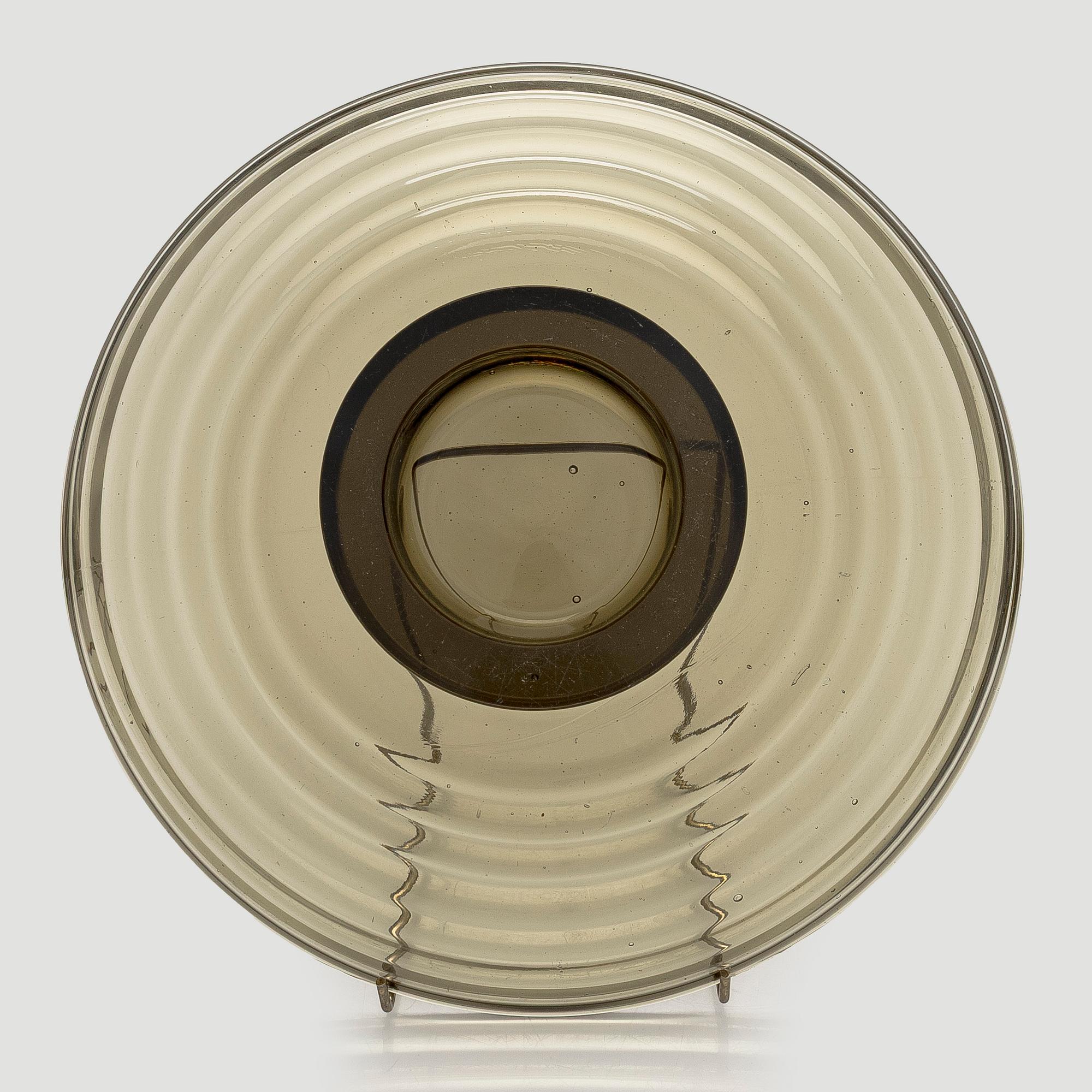 Aino Aalto, malja, sekä lautasia, 6 kpl, "Bölgeblick", Karhulan Lasitehdas, 1930-luku.
