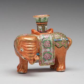 A Canton figure of an elephant, late Qing dynasty, circa 1900.