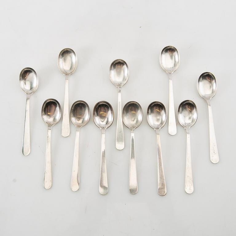 Wiwen Nilsson, teaspoons 11 pcs. silver Lund 1930s/40s.