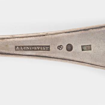 Matskedar, 10 st, silver, 1800-tal.