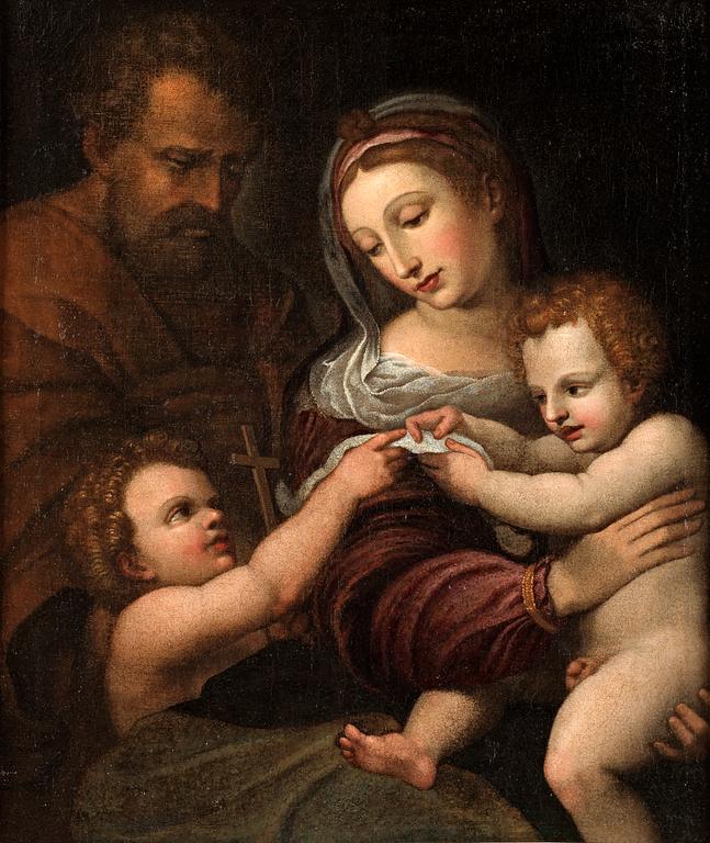 Mary, Baby Jesus, John the Baptist and Peter.
