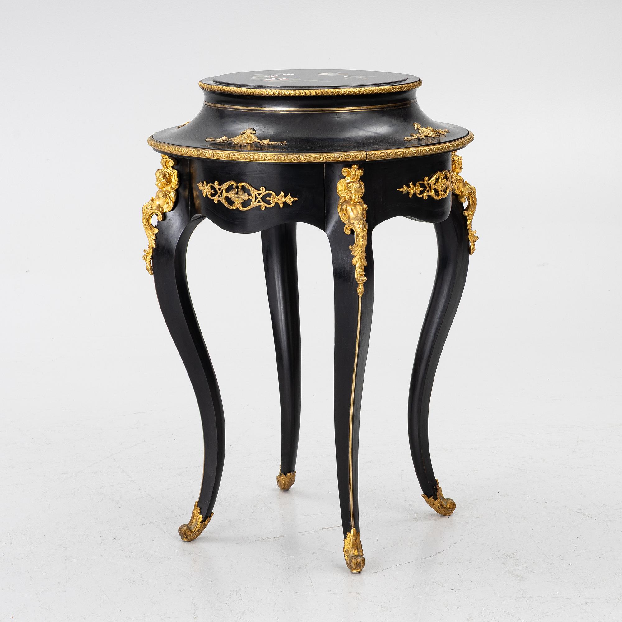 A rococo-revival pietre dure-top table, later part 19th century.
