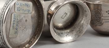 PARTI SILVER, 4 delar, delvis låghaltigt, 1800-tal, total vikt 200 gram.