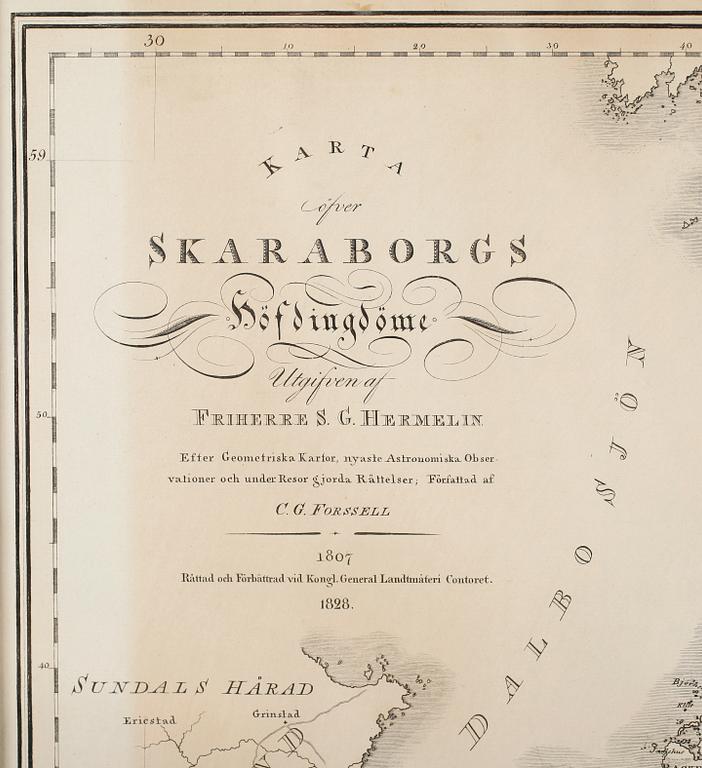 KOPPARSTICK, karta, S G Hermelin, 1800-talets första hälft.