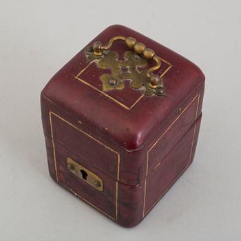 A 19th century leather box, E. Rimmel, London Paris.