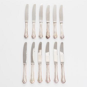 A 74-piece silver cutlery set, 'Chippendale', Kultakeskus, Hämeenlinna 1940-72.