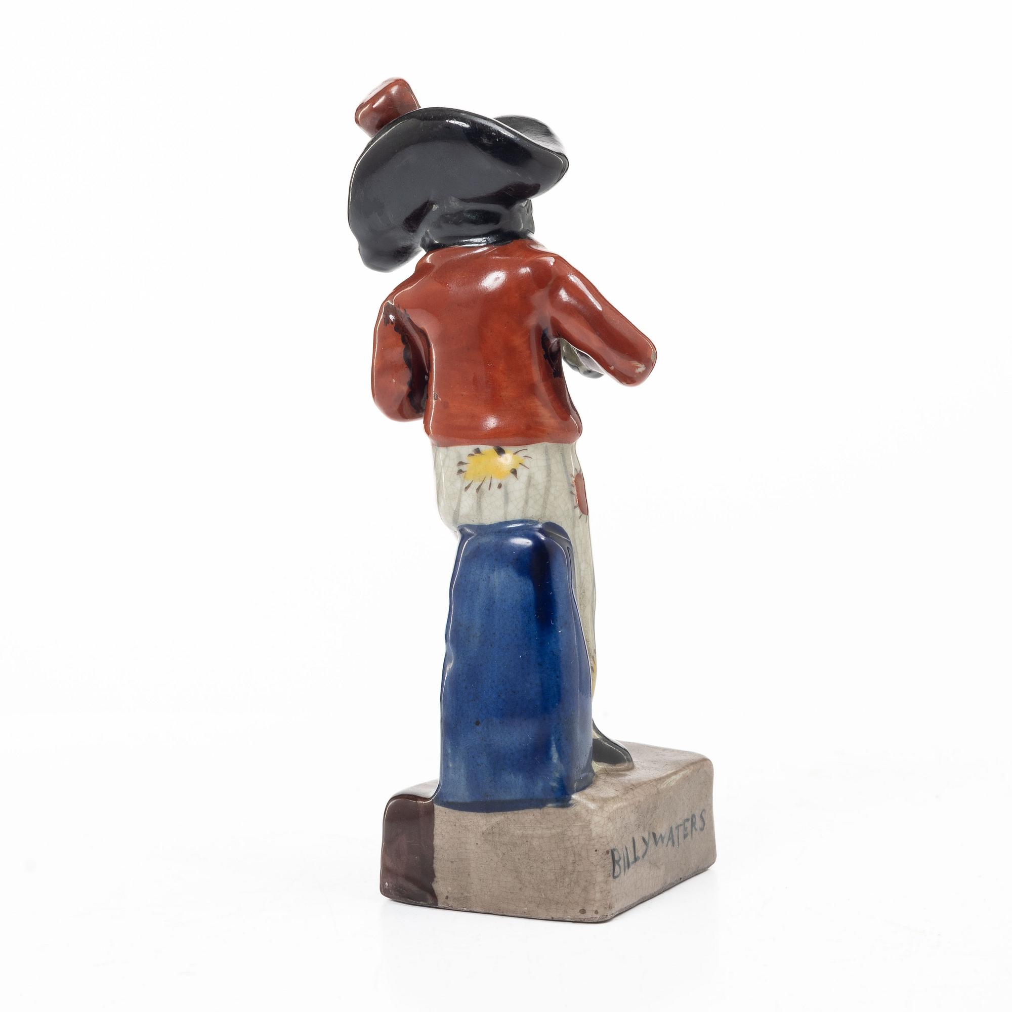 Figurin, porslin, föreställande Billy Waters, England, 1800-tal.