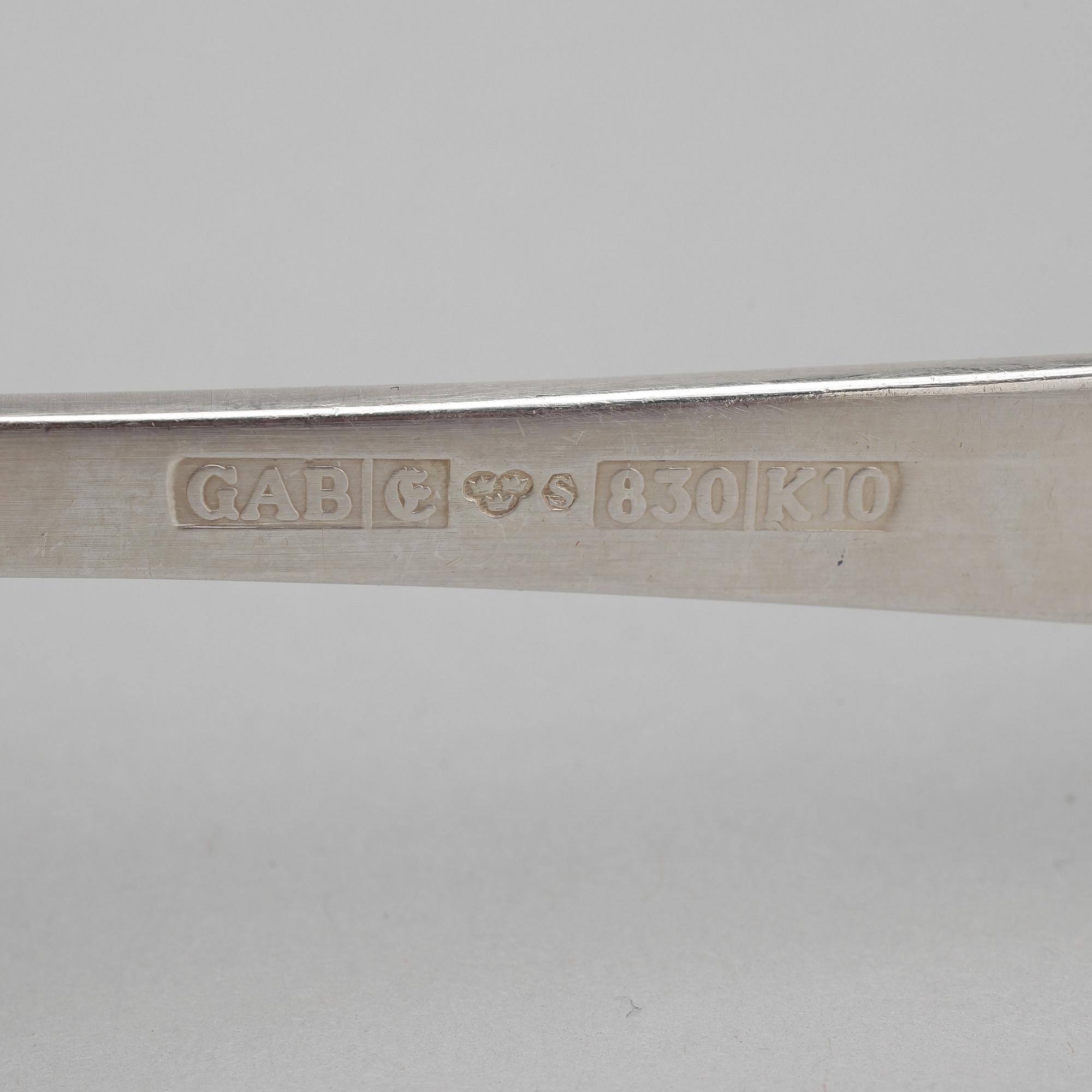 BESTICKSERVISDELAR, 110 delar, silver, Guldsmeds Aktiebolaget,  Stockholm, sent 1900-tal/2000-tal. Totalvikt: ca 4575 gr.