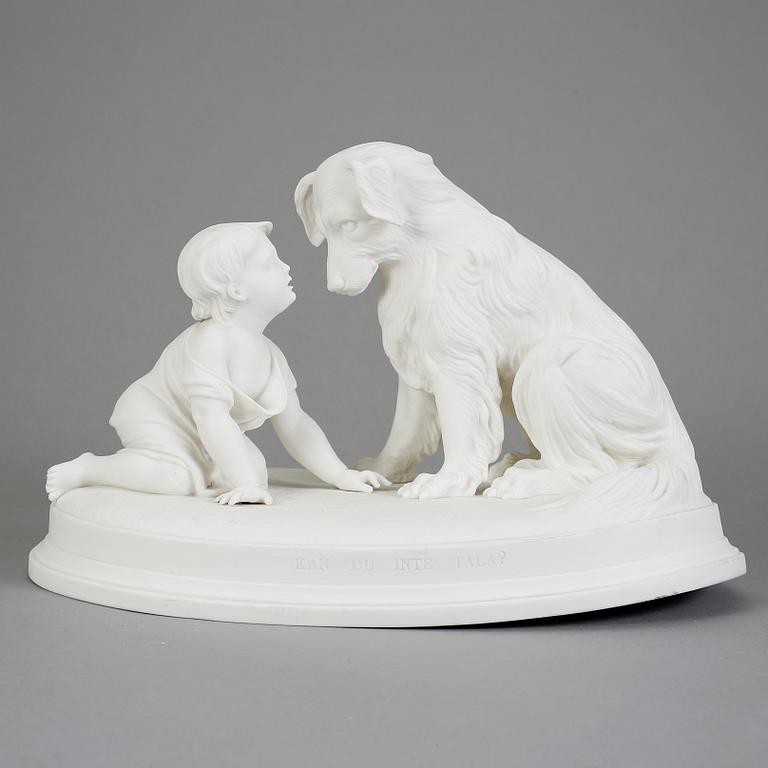 FIGURIN, parian. Gustafsberg "Kan du inte tala" (1882-1925).
