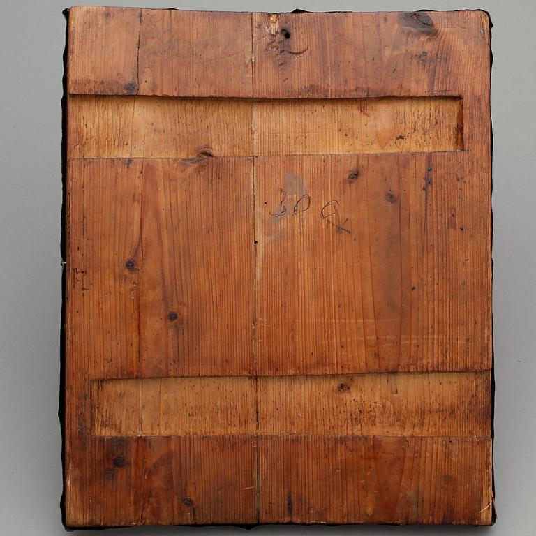 IKON, träpannå med mässingsrizza, sannolikt Ryssland, 1800-tal.