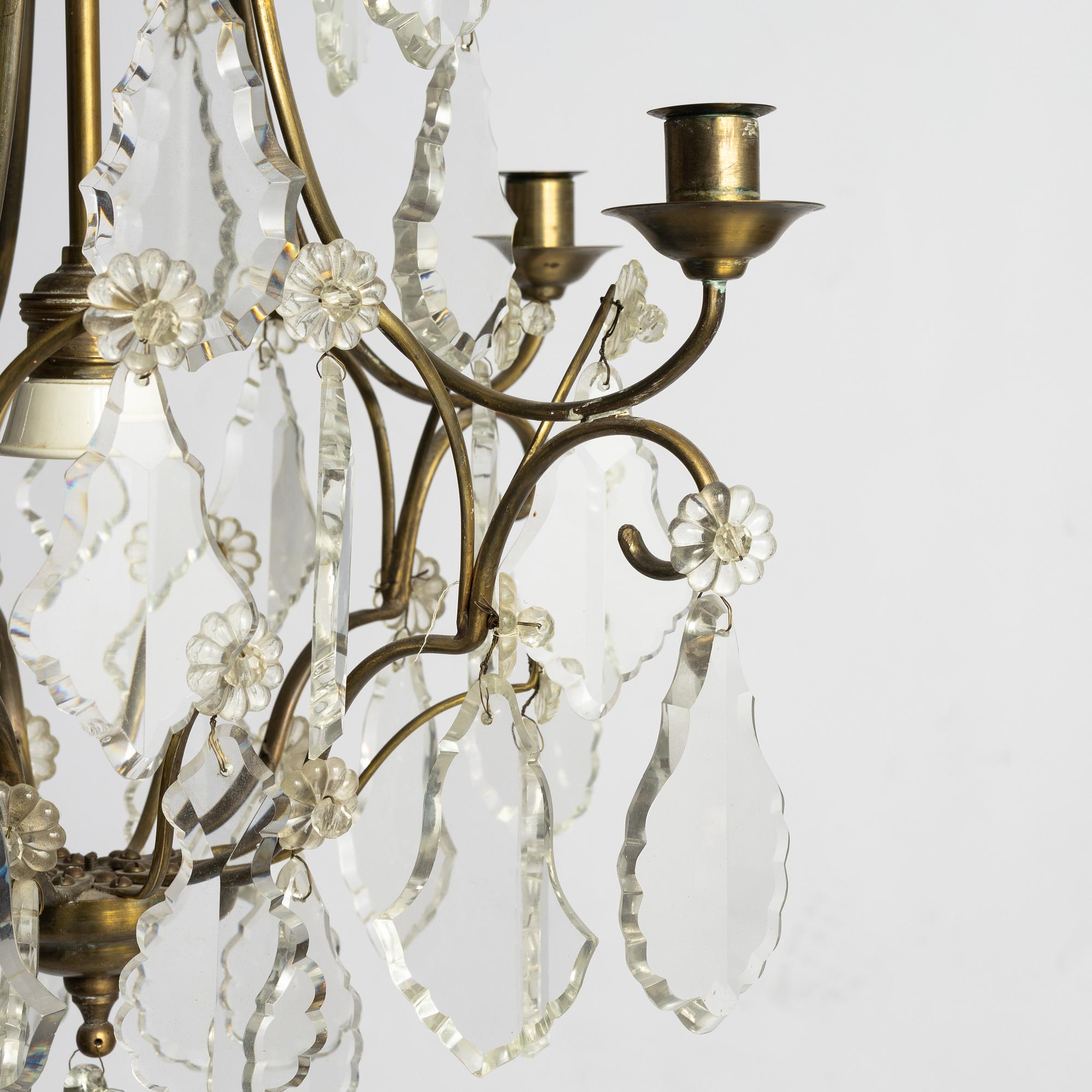 A Rococo style chandelier, first half of the 20th century.