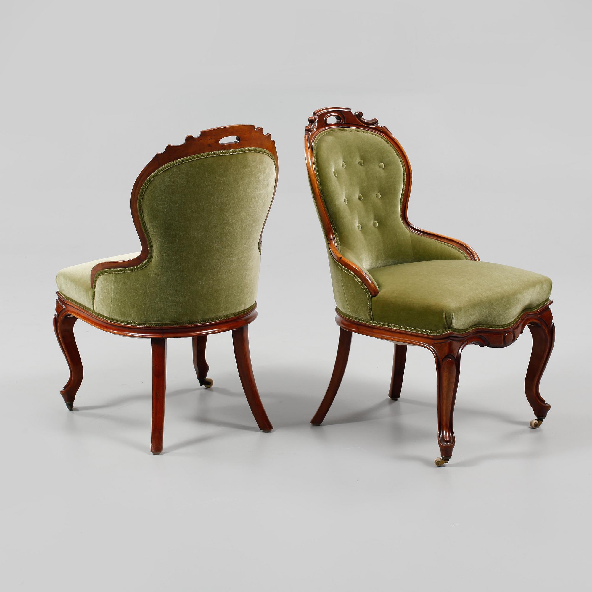 FÅTÖLJER, ett par, nyrokoko, 1800-talets slut.