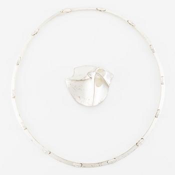 Lapponia, necklace and brooch, sterling silver, Finland 1989.
