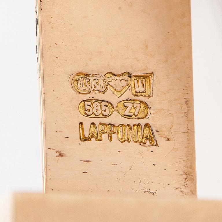 Björn Weckström, manschettknappar, "Antarktik", spektrolit, 14K guld.