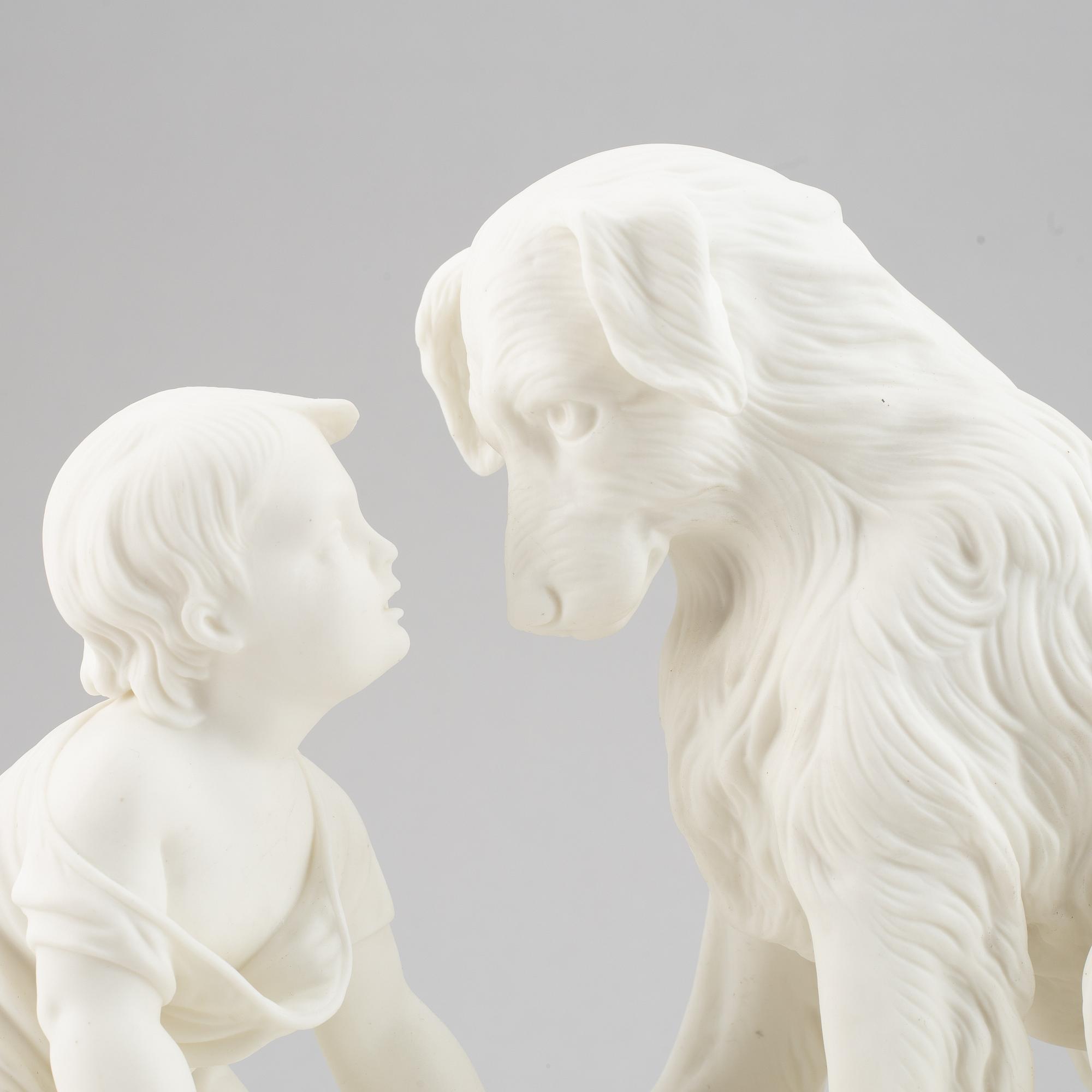 SKULPTUR, parian, stor modell, "Kan du inte tala" Gustavsberg, 1900-tal.