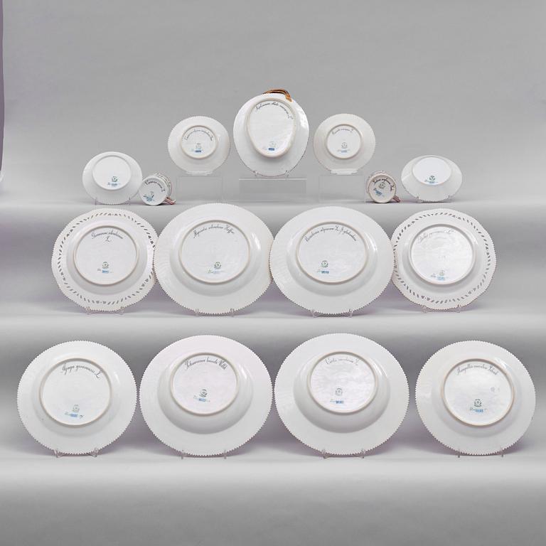 A Royal Copenhagen 'Flora Danica' part dinner service for two, Denmark, 20th Century. (13 pieces).