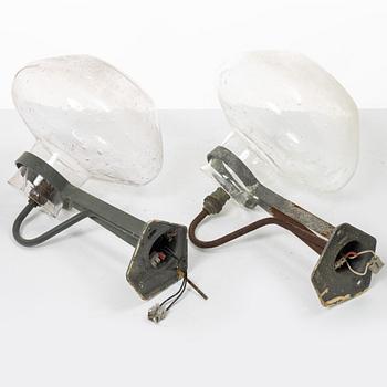 Vägglampor, 4 st, snarlika, Swedish Modern, mestadels ASEA, 1900-talets mitt.