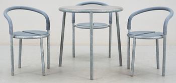 TRÄDGÅRDSMÖBEL, 4 delar, "Pelikan" för Fritz Hansen, 1991.
