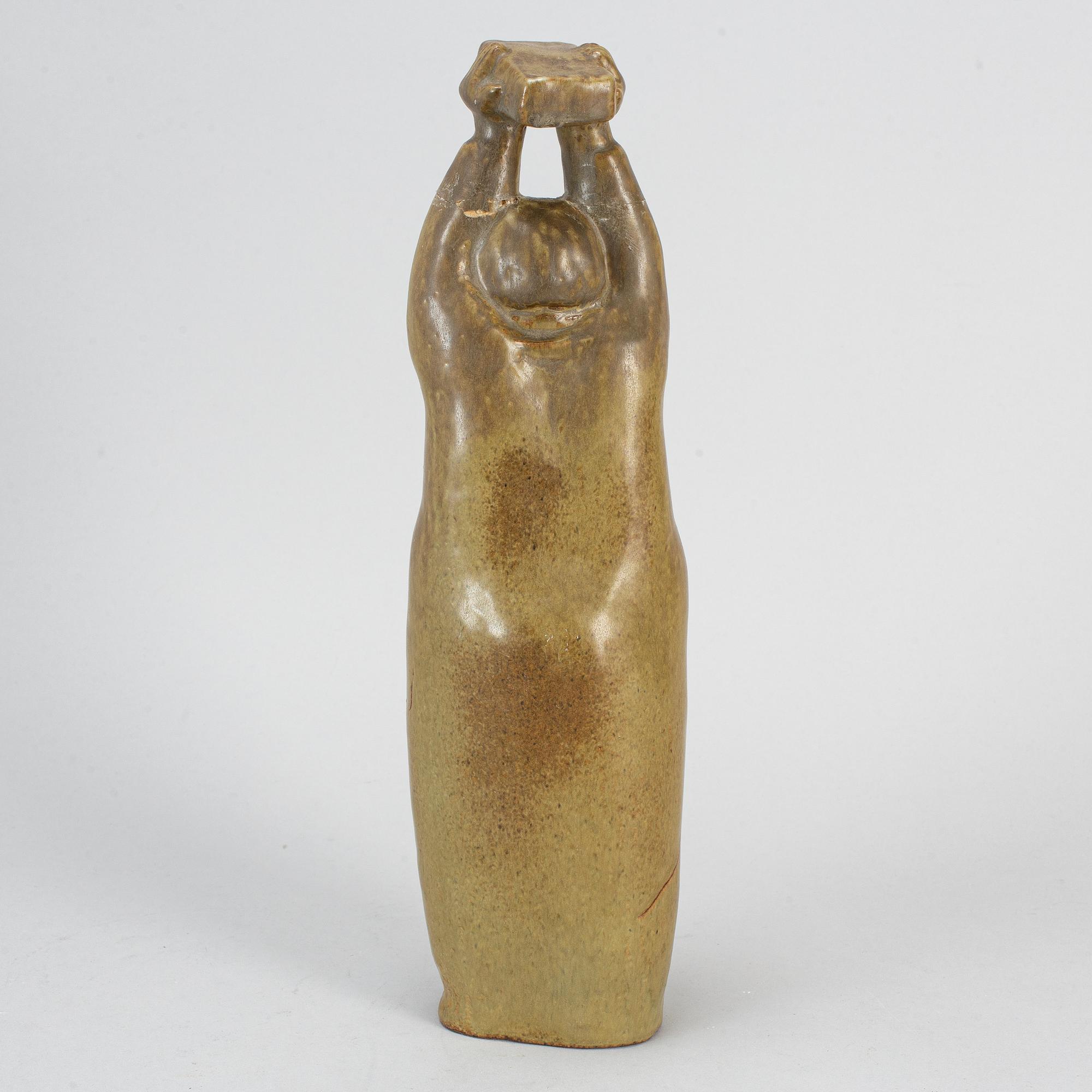 ÅKE HOLM, a stoneware sculpture of Moses, Höganäs, Sweden 1950's