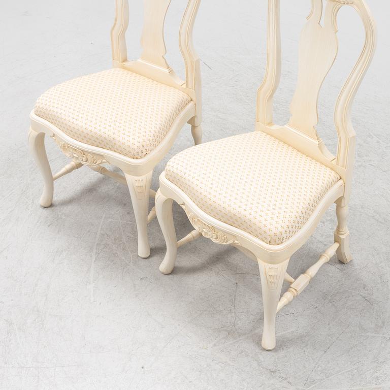 Twelve 'Näsbyholm' Rococo style chairs, KA Roos, Helsingborg, circa 2000.