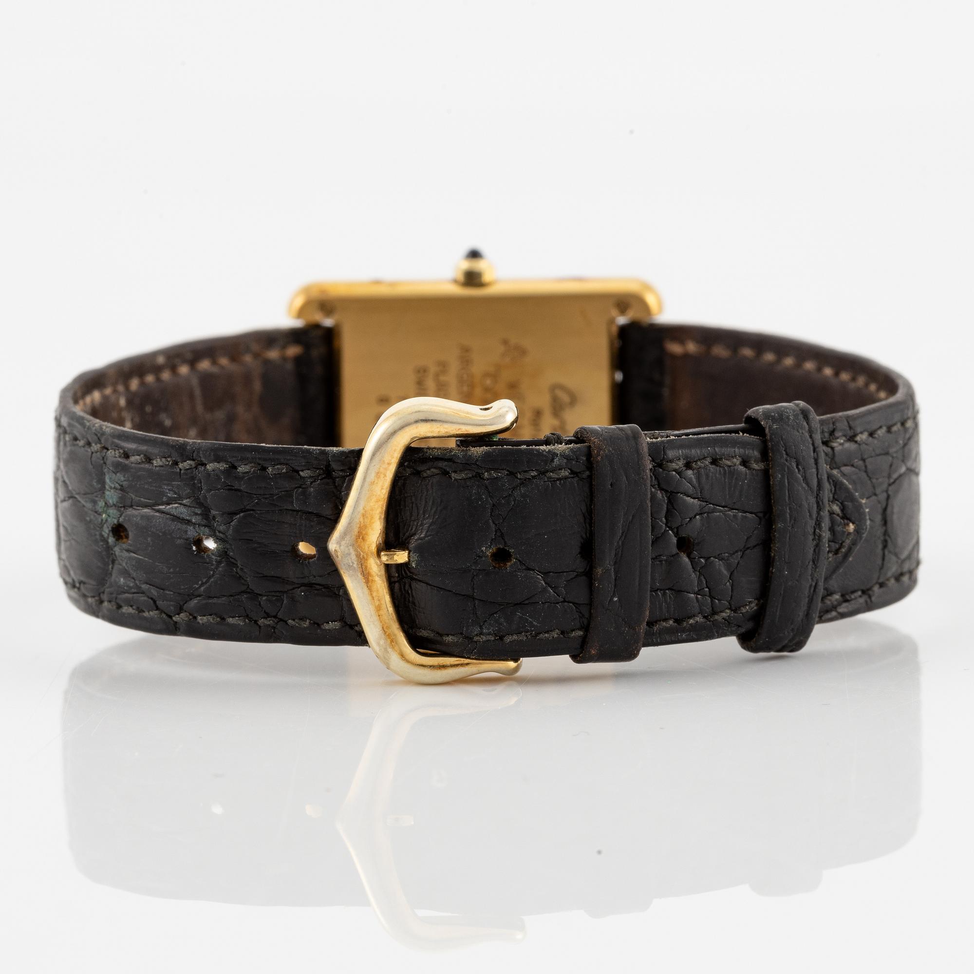 must de CARTIER, Tank, wristwatch, 23.5 x 23.5 (31) mm.