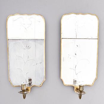 SPEGELLAMPETTER, 1 par, barock, 1700-tal.