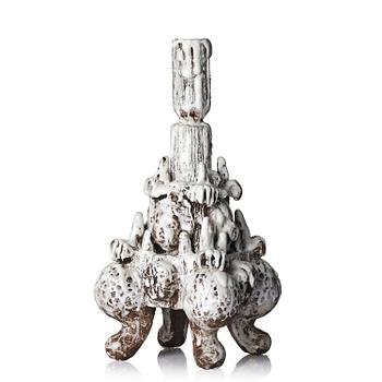 Carl Richard Söderström, a stoneware sculpture/candlestick, executed in his studio, Stockholm, ca 2012.
