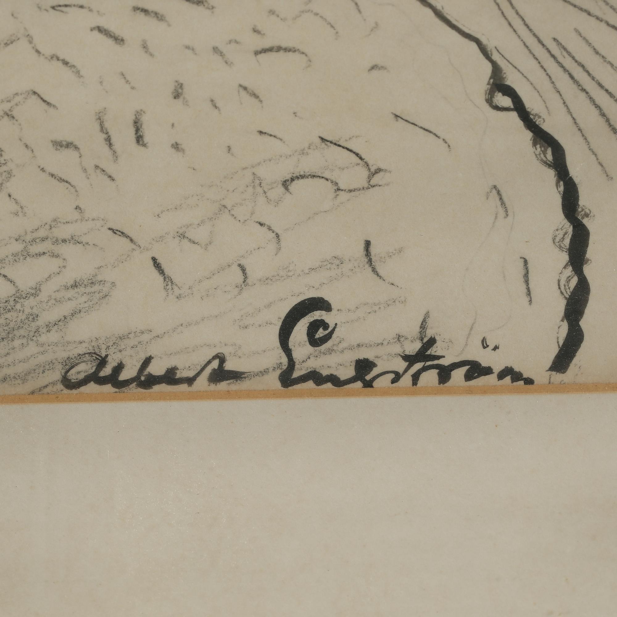ALBERT ENGSTRÖM, teckning, signerad.