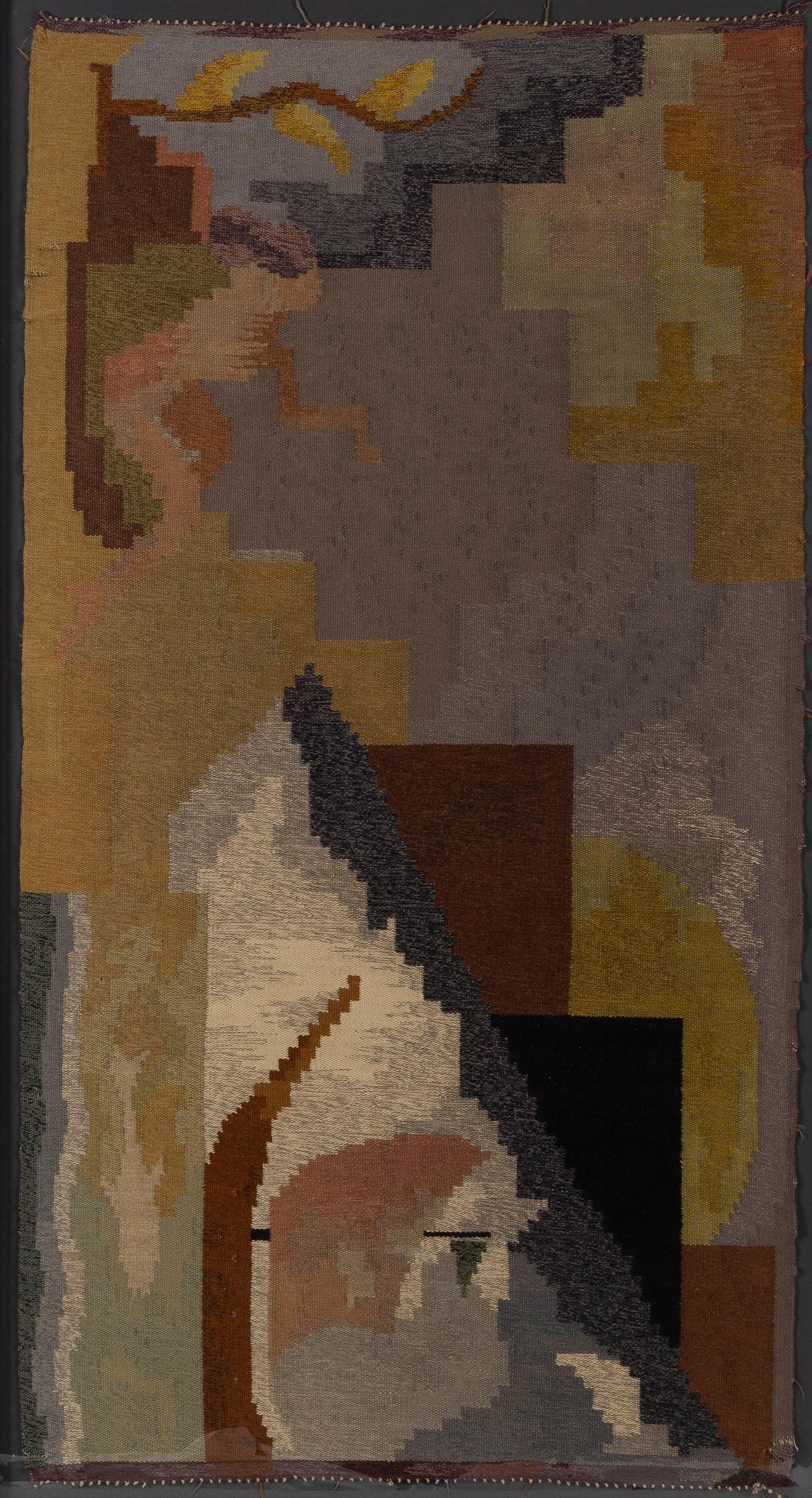 Carl Edvin Svensson, vävnad, gobelängteknik, signerad CES.