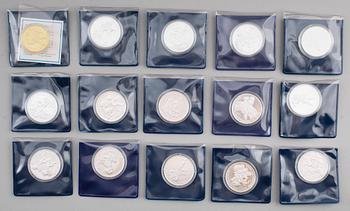 MEDALJER, 14 st, silver, Astrid Lindgren,1900-tal. Vikt ca 378 g.