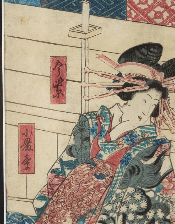 Utagawa Yoshitora, färgträsnitt, Japan, 1800-talets andra hälft.