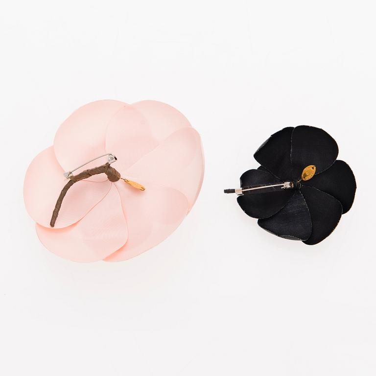 Two Camellia Brooches.
