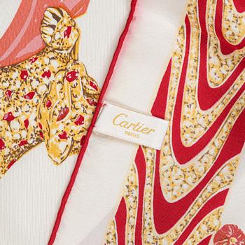 Cartier, two twill silk scarves.