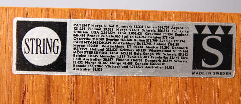 STRINGHYLLA,  golvmodell. 1950/60-tal. Formgiven av Nisse Strinning för String Design AB, 1949.