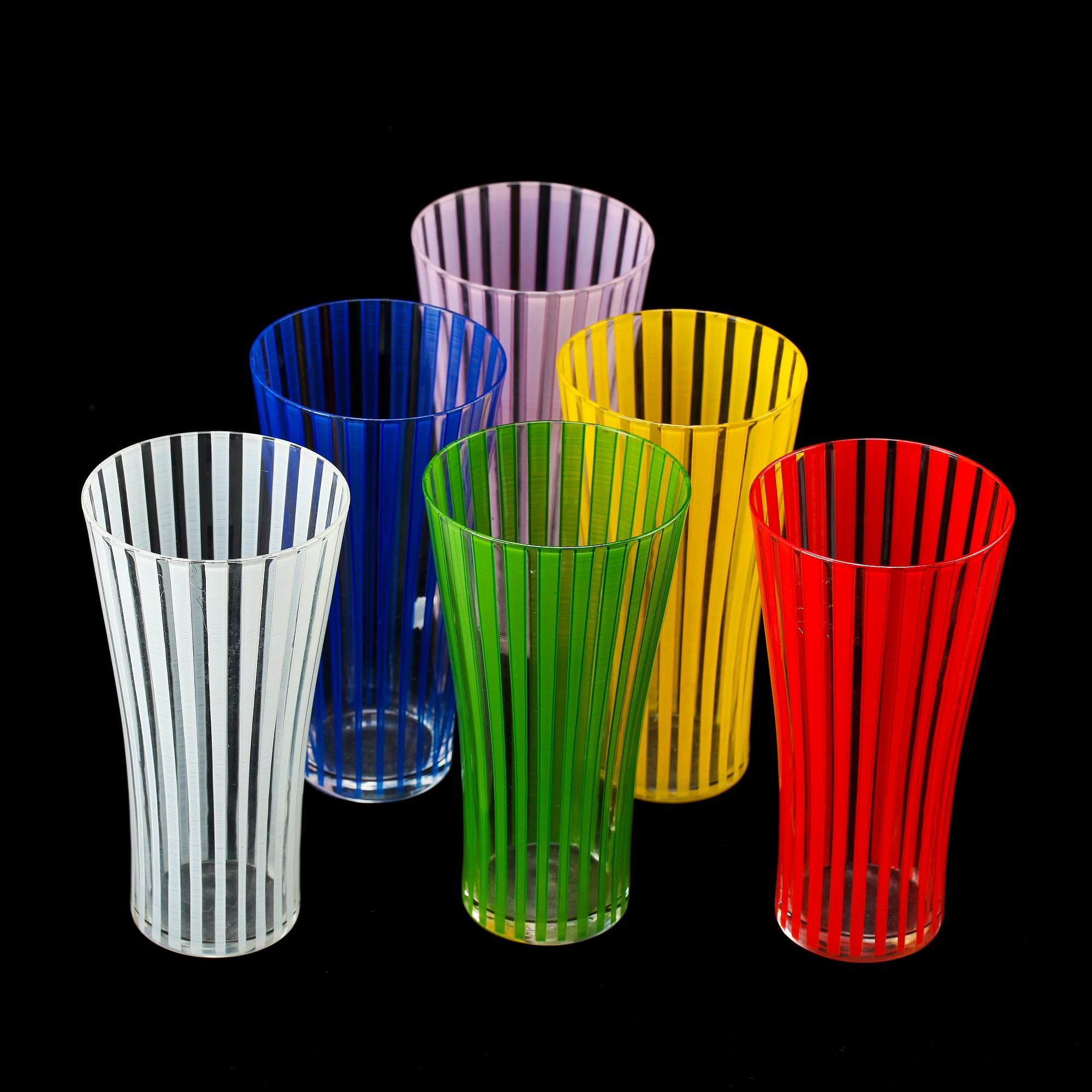 GLAS, 6 st, "Strict", Bengt Orup, Johansfors.