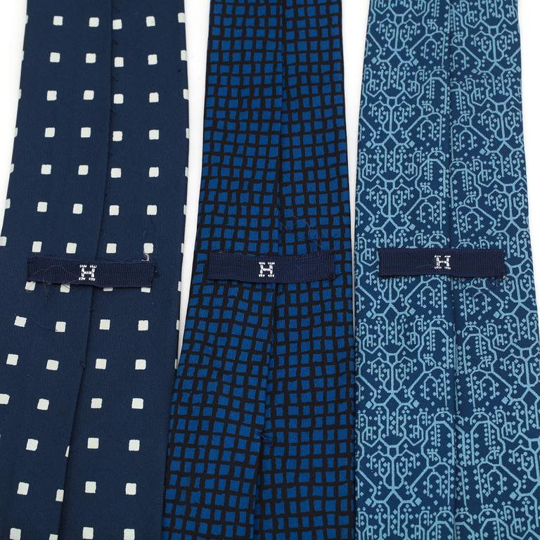 HERMÈS, three silk ties.