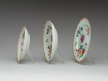 A set of 22 famille rose dishes, Qing dynasty Qianlong (1736-95).