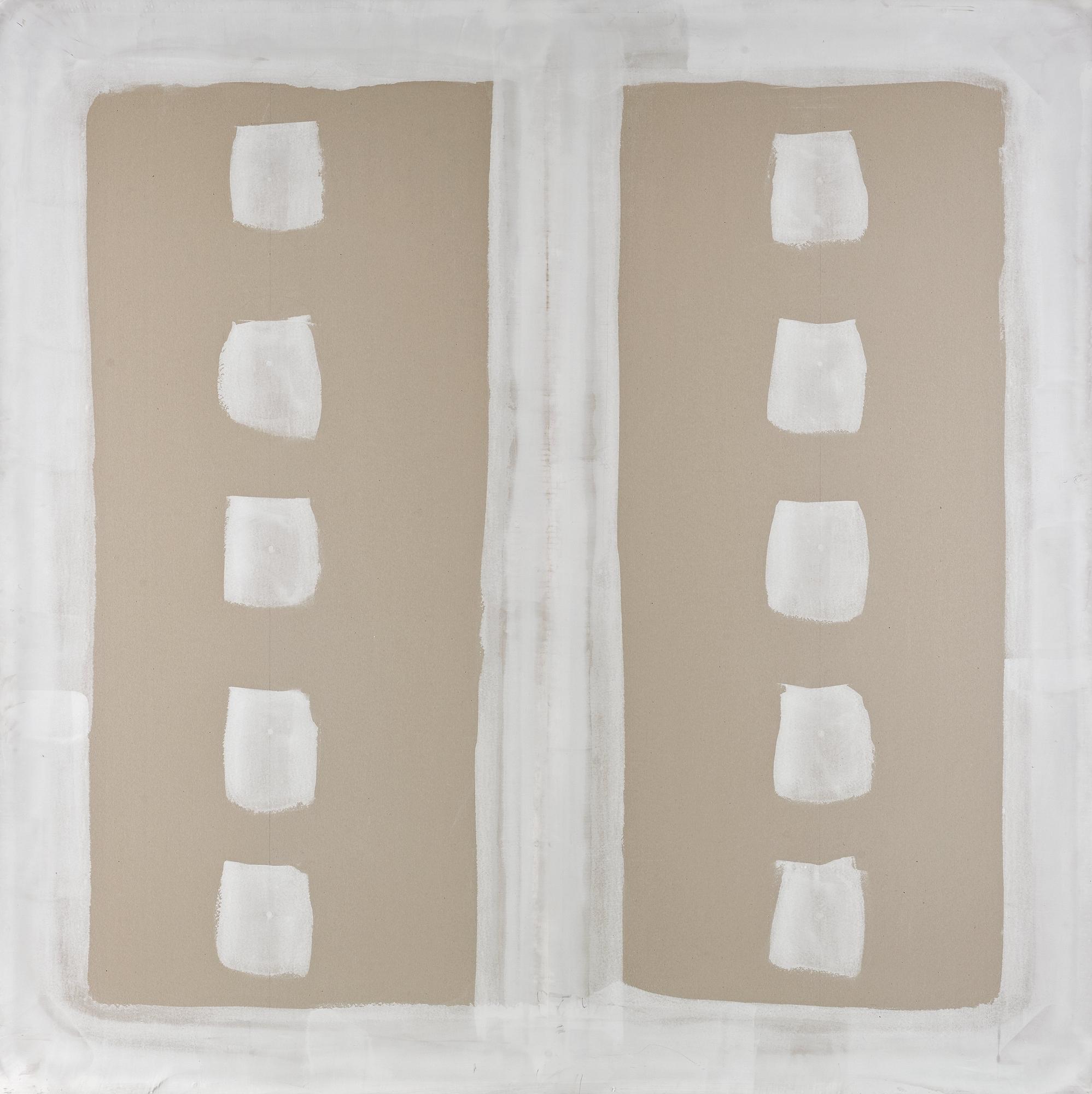Clay Ketter, "White over grey wall painting".