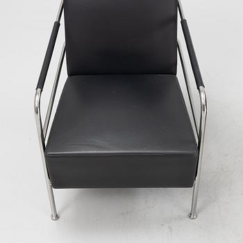 A pair of leather upholstered 'Cinema' Easy chairs by Gunilla Allard for Lammhults.