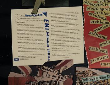 John Varnom & Jamie Reid, poster, "Never Mind The Bollocks Here’s The Sex Pistols", Virgin Records Ltd, 1977.