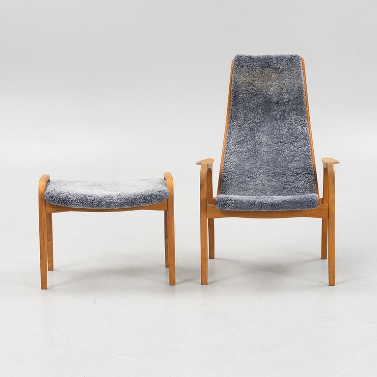 Yngve Ekström, a 'Lamino' armchair with ottoman, Swedese, Sweden.