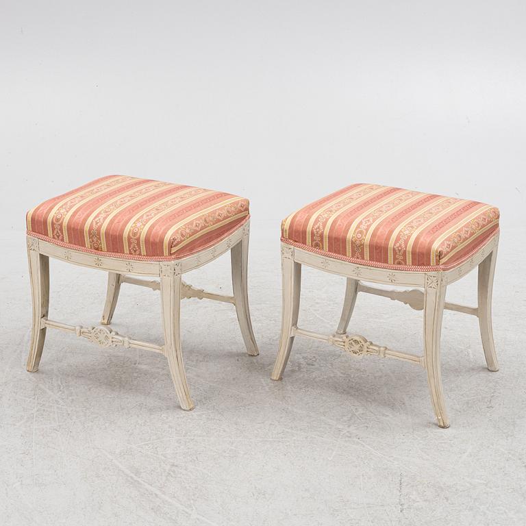 A pair of stools, circa 1900.