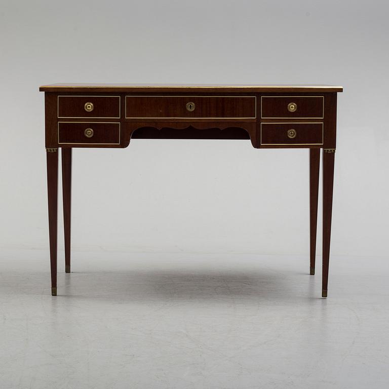 A 20th century late Gustavian style mahogany writing desk.